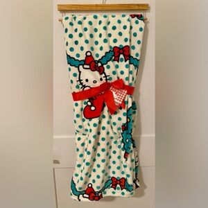 Hello Kitty Christmas Tree Dress Wreath Stocking 60 x 70 Throw Blanket
